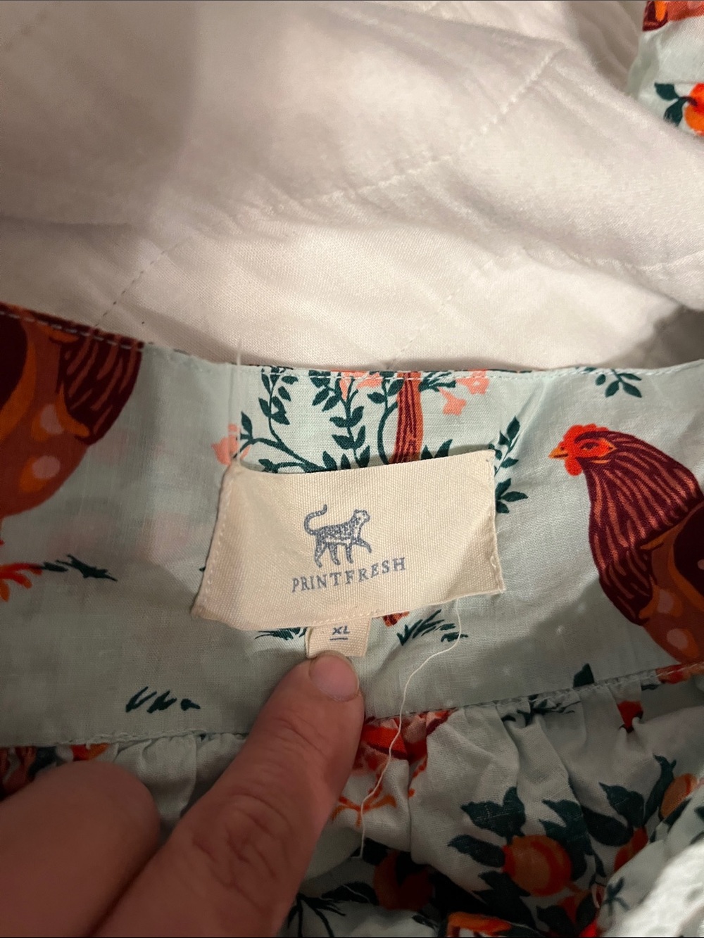 Printfresh Light Blue Hen & Orange Tree Smocked Pajama Set - Picture 4 of 10
